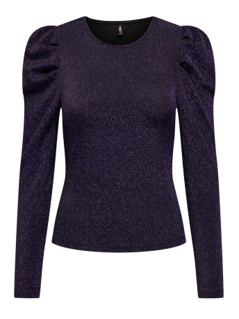 Only T-shirt ONLNEW RICH L/S GLITTER PUFF TOP JR 15310134 Wave Ride/Bayberry g