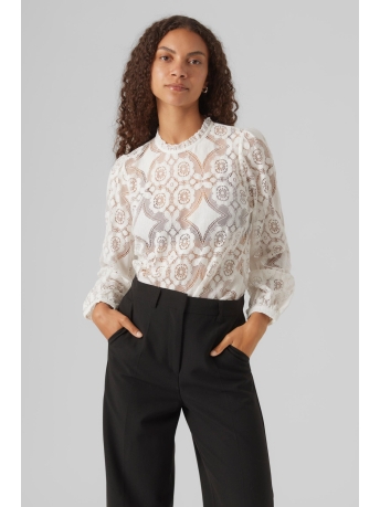 Vero Moda Blouse VMGANNAH L/S BLOUSE WVN BTQ 10302017 Cloud Dancer