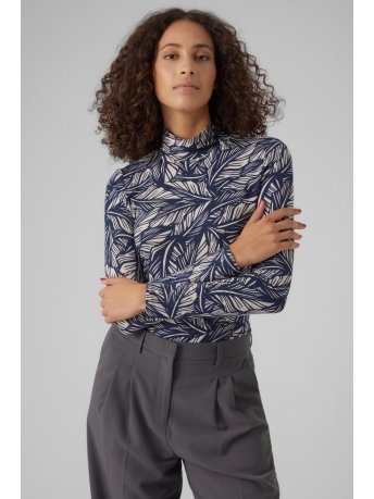 Vero Moda T-shirt VMINA LS HIGHNECK TOP JRS BOO 10301700 Navy Blazer/LITAS PUMI