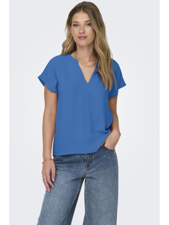 Jacqueline de Yong T-shirt JDYLION S/S TOP WVN NOOS 15249287 Directoire Blue
