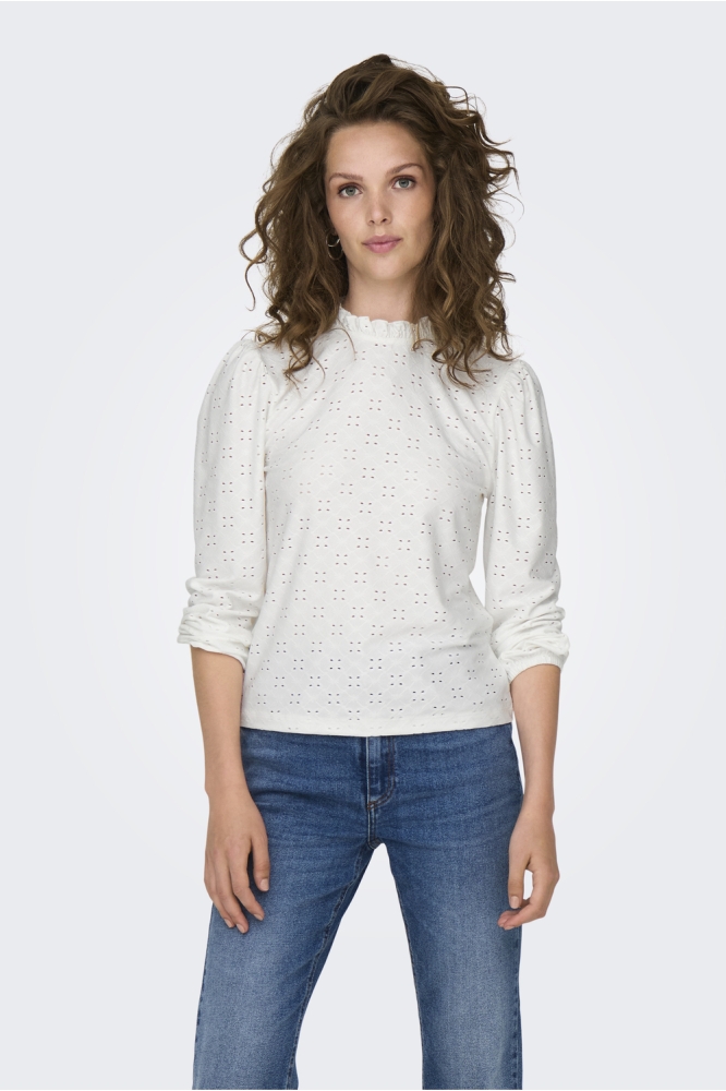 Jacqueline de Yong witte dames blouse | Model vooraanzicht