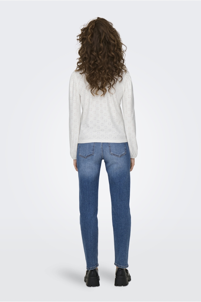Jacqueline de Yong witte dames blouse | Model achteraanzicht