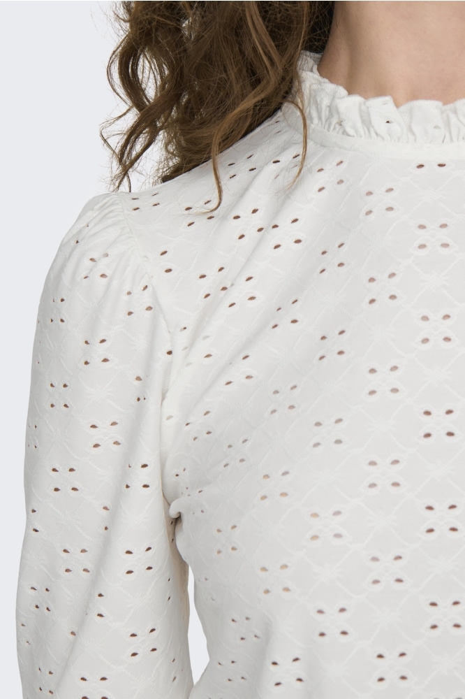 Jacqueline de Yong witte dames t-shirt | Close up