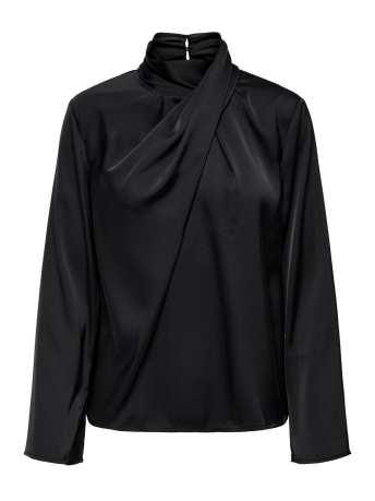 Jacqueline de Yong Blouse JDYROCKY L/S HIGH NECK TOP WVN 15311619 BLACK
