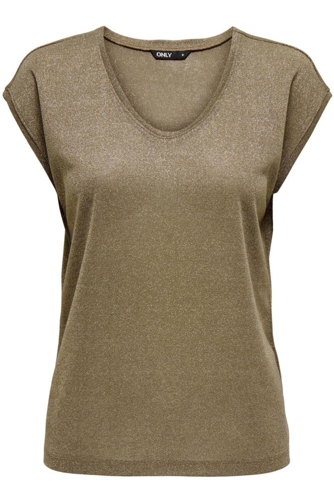 Only camel dames t-shirt | Vooraanzicht
