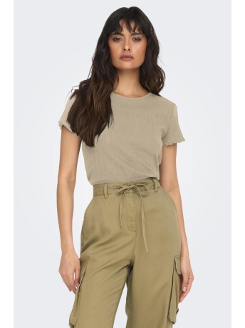 Only T-shirt ONLCARLOTTA S/S TOP JRS NOOS 15256154 Humus