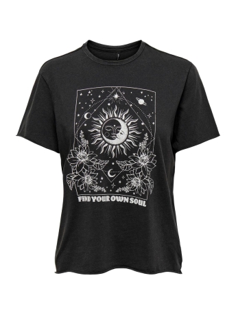 Only T-shirt ONLLUCY REG S/S TOP JRS NOOS 15215721 BLACK