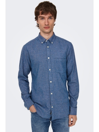 Only & Sons Overhemd ONSNIKO LS MELANGE SHIRT 22019878 DRESS BLUES