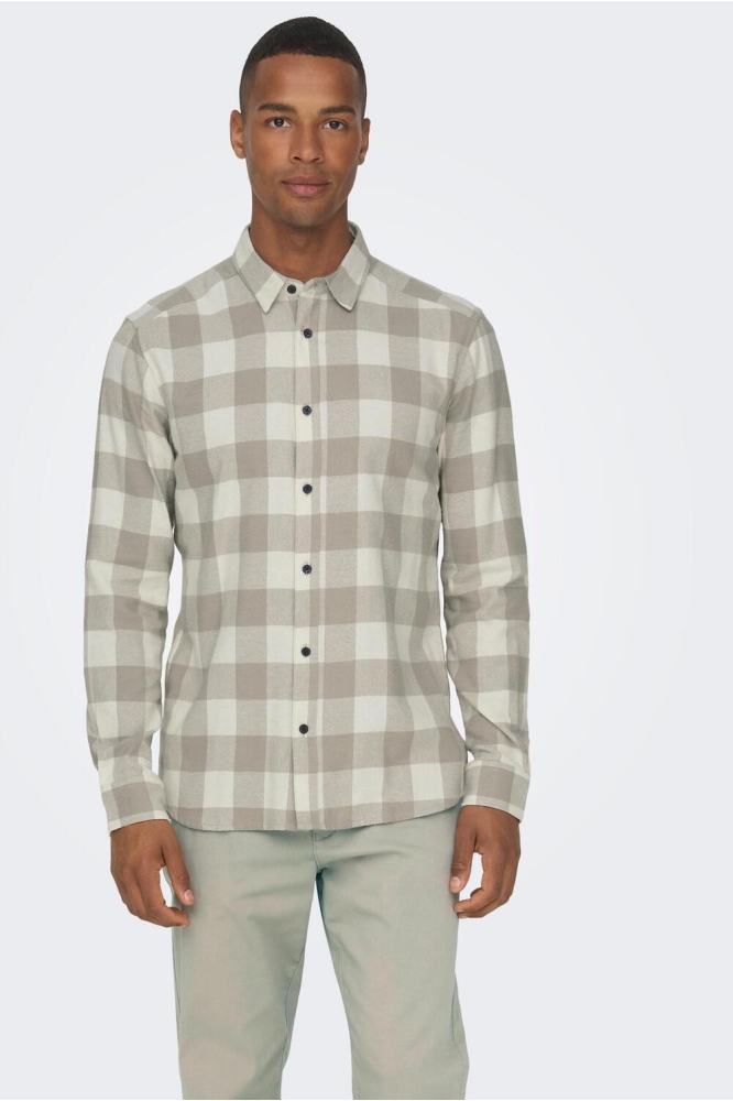 Only & Sons beige heren overhemd