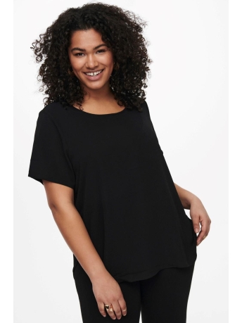 Only Carmakoma T-shirt CARVICA SS TOP WVN NOOS 15218353 Black