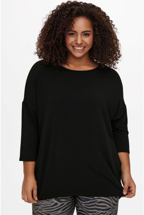 carmakoma top 3/4 t-shirt carlamour 15229806 jrs noos only black