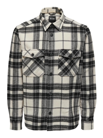 Only & Sons Overhemd ONSMILO LIFE OVR CHECK LS SHIRT NOO 22026313 Cloud Dancer