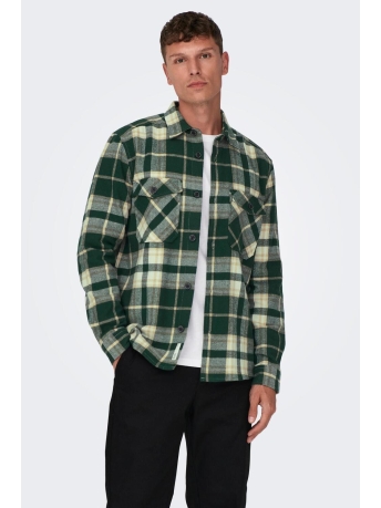 Only & Sons Overhemd ONSMILO LIFE OVR CHECK LS SHIRT NOO 22026313 Lush Meadow