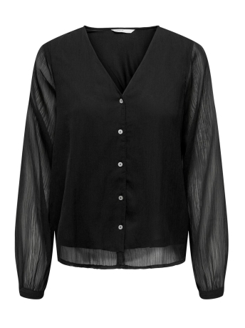 Only Blouse ONLLUNA L/S V-NECK TOP NOOS PTM 15286738 BLACK