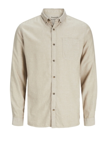 Jack & Jones Overhemd JJECLASSIC MELANGE SHIRT LS SN 12235974 Oatmeal