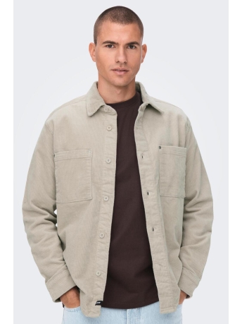 Only & Sons Overhemd ONSTRACK LIFE OVR 2PKTCORD LS SHIRT 22023694 SILVER LINING