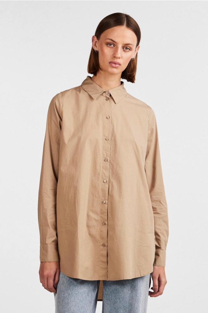 PCJIVA LS SHIRT NOOS BC 17127359 SILVER MINK