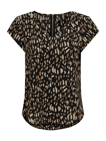 Only T-shirt ONLVALERINA S/S V-NECK TOP CS PTM 15321964 TOASTED COCONUT