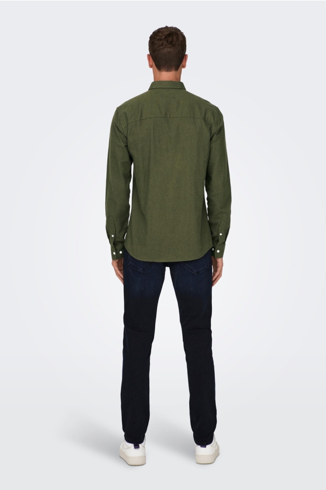 Only & Sons groene heren overhemd
