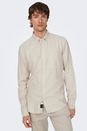 Only & Sons Overhemd ONSGUDMUND SLIM 1-PKT SOLID SHIRT N 22027307 SILVER LINING
