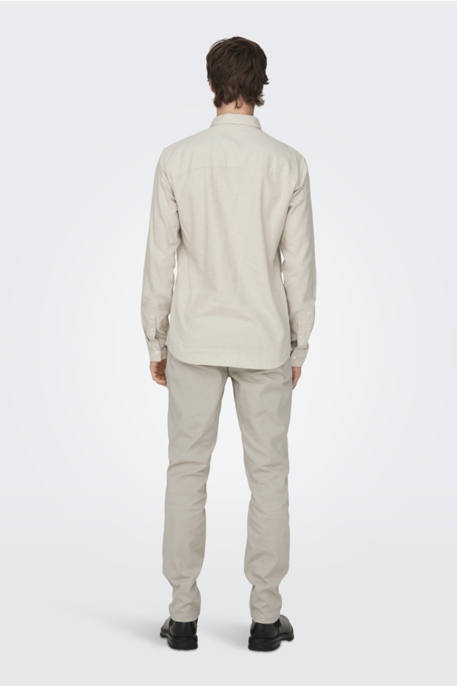Only & Sons beige heren overhemd | Model
