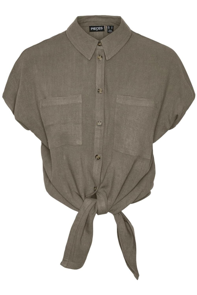 PCVINSTY SS LINEN TIE SHIRT NOOS 17124357 Fossil