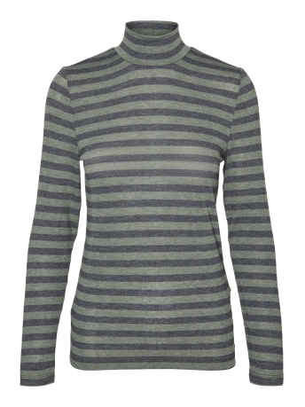 Vero Moda T-shirt VMCARLA LS TURTLENECK TOP JRS 10251928 BLACK/RIFFLE GRE