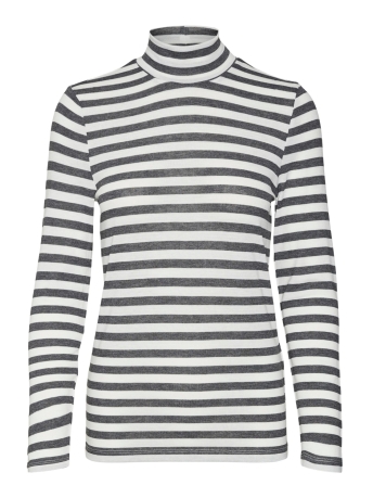 Vero Moda T-shirt VMCARLA LS TURTLENECK TOP JRS 10251928 BLACK/SNOW WHITE