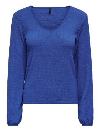 Only T-shirt ONLMADELINA L/S V-NECK TOP CC JRS 15311815 DAZZLING BLUE