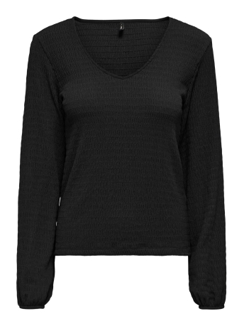 Only T-shirt ONLMADELINA L/S V-NECK TOP CC JRS 15311815 BLACK