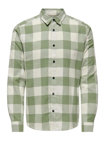 Only & Sons Overhemd ONSGUDMUND LS CHECKED SHIRT NOOS 22007112 HEDGE GREEN