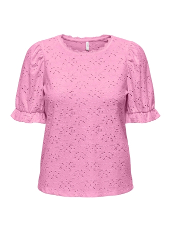 Only T-shirt ONLNEW SMILLA S/S PUFF TOP PRI CS J 15328132 Begonia Pink