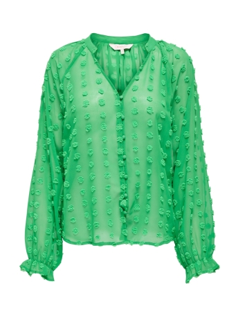 Only Blouse ONLPIXI DOBBY LIFE BUTTON TOP WVN C 15313672 GREEN BEE
