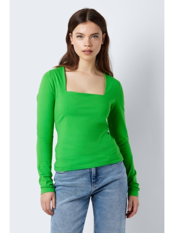 Noisy may T-shirt NMMIK L/S SQUARE NECK TOP JRS 27029543 Classic Green