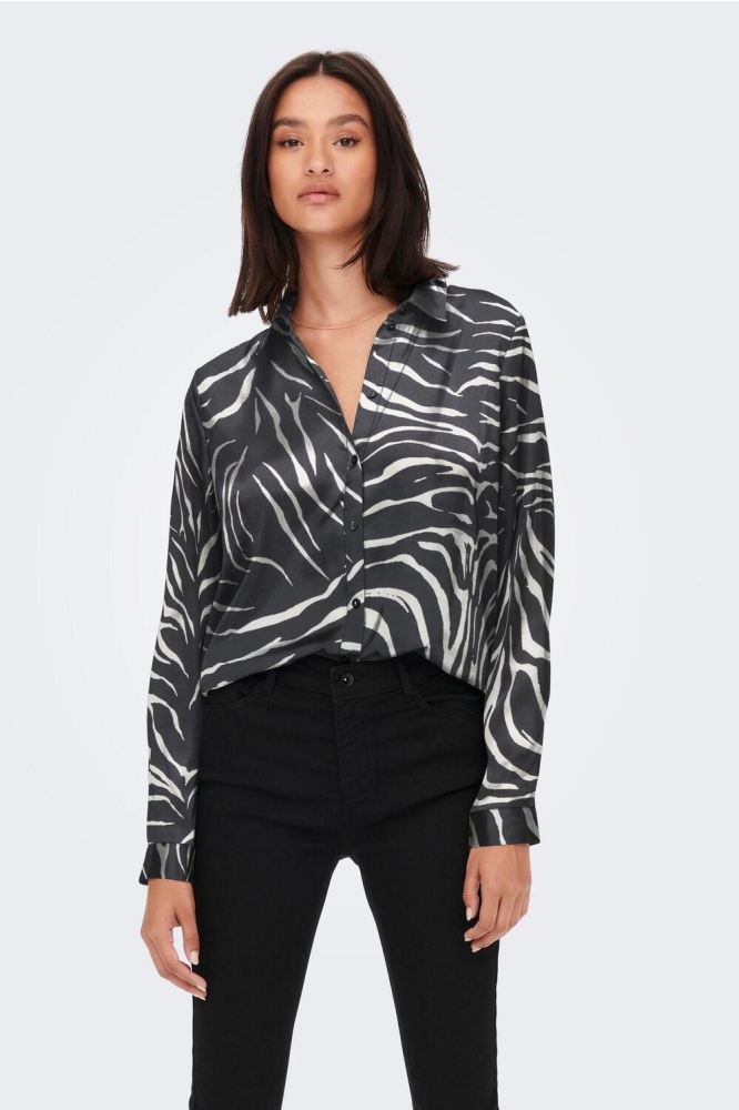 JDYFIFI L/S SHIRT WVN NOOS 15203504 Black/WHITE ZEBRA