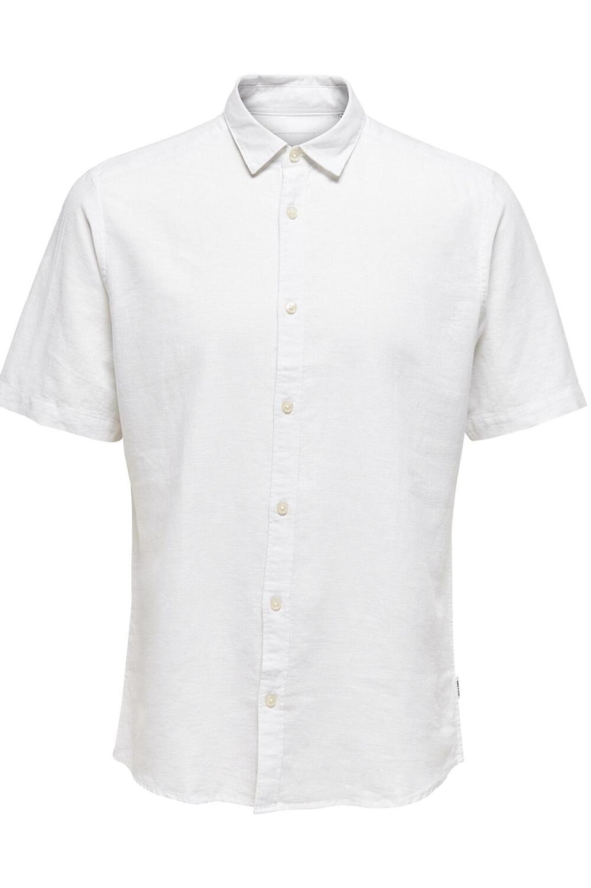 ONSCAIDEN SS SOLID LINEN SHIRT NOOS 22009885 WHITE