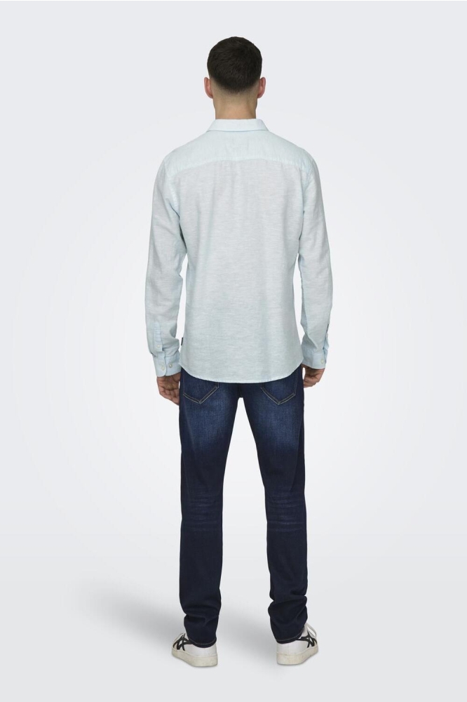 ONSCAIDEN LS SOLID LINEN SHIRT NOOS 22012321 Cashmere Blue