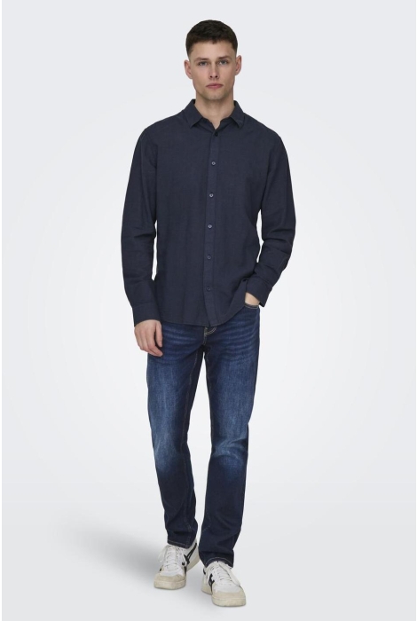 Only & Sons onscaiden ls solid linen shirt noos
