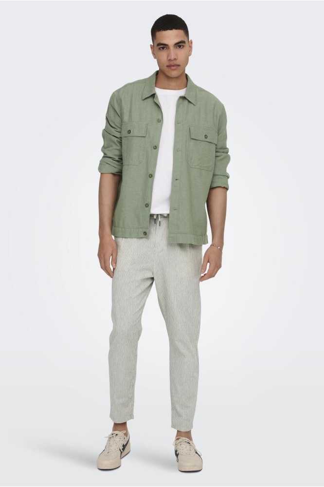 ONSKENNET LS LINEN OVERSHIRT NOOS 22019758 SWAMP