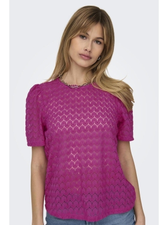 Only T-shirt ONLLEA S/S RUFFLES TOP JRS NOOS 15313965 RASPBERRY ROSE