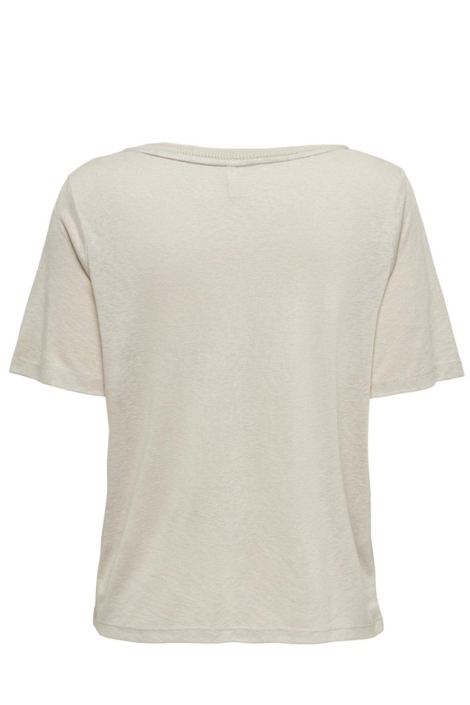 Only beige dames t-shirt | Achteraanzicht