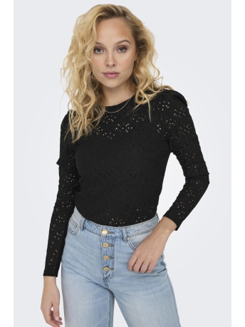 Only T-shirt ONLSMILLA L/S O-NECK PUFF TOP JRS 15313956 Black