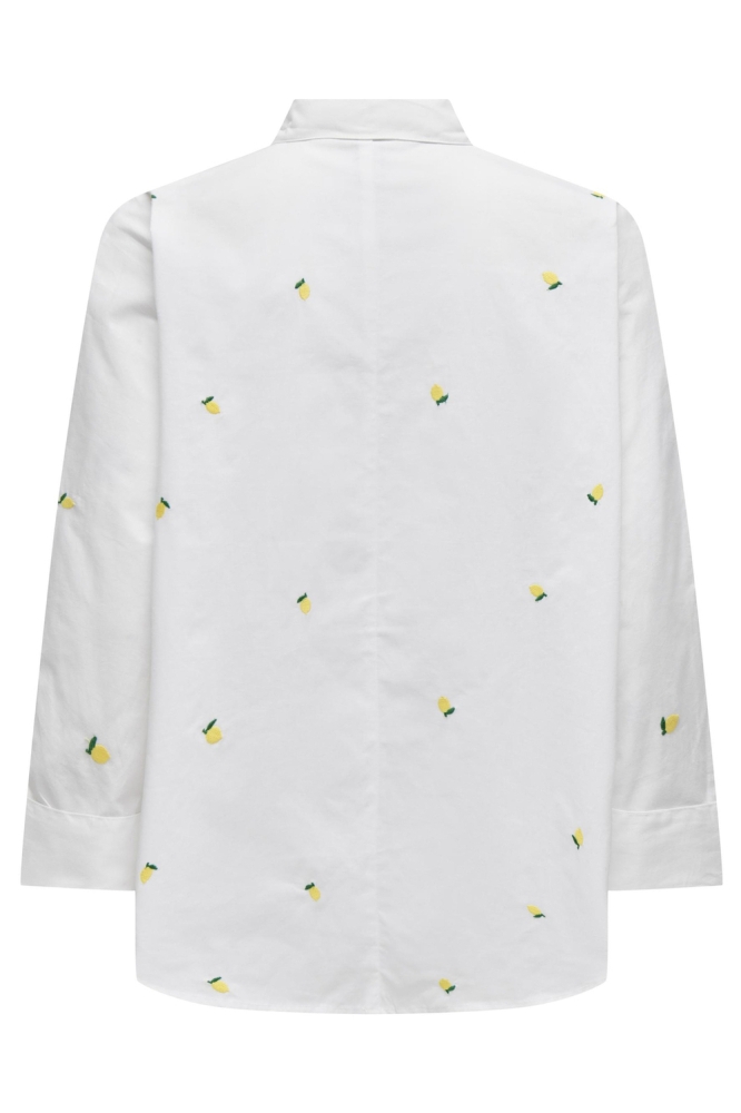 ONLNEW LINA GRACE LS EMB SHIRT NOOS 15283743 BRIGHT WHITE/LEMON