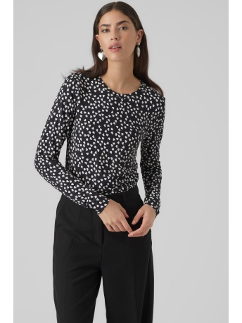 Vero Moda T-shirt VMVICA LS O-NECK TOP JRS 10300379 Black/Vera