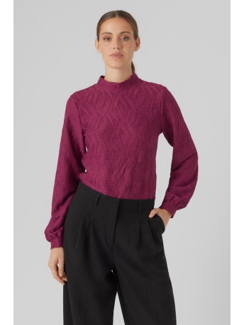 Vero Moda Blouse VMVIVA LS HIGH NECK TOP JRS 10299219 Boysenberry