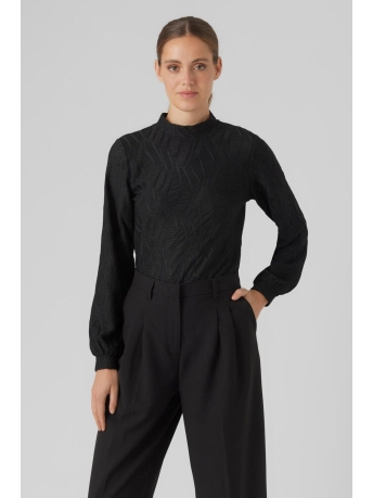 Vero Moda Blouse VMVIVA LS HIGH NECK TOP JRS 10299219 Black