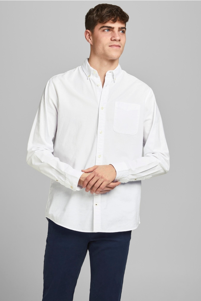 JJEOXFORD SHIRT LS NOOS 12182486 White