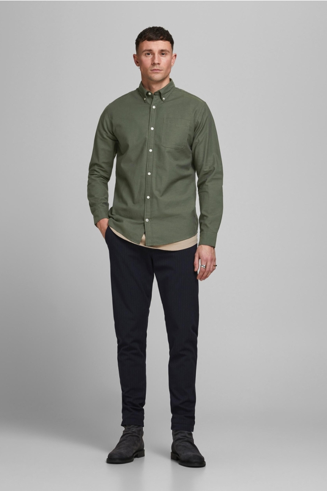 JJEOXFORD SHIRT LS NOOS 12182486 Forest Night