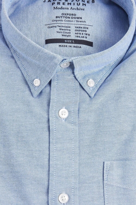 Jack & Jones blauwe heren overhemd | Close up