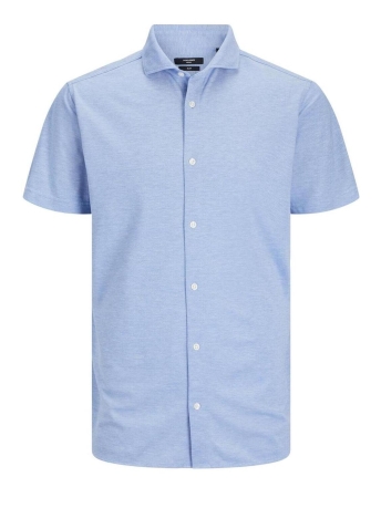 Jack & Jones Overhemd JPRBLARIAN PIQUE SHIRT S/S 12258626 Palace Blue/SLIM FIT